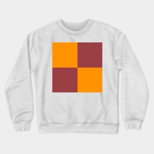 Fire Orange and Red Checkerboard Pattern Crewneck Sweatshirt